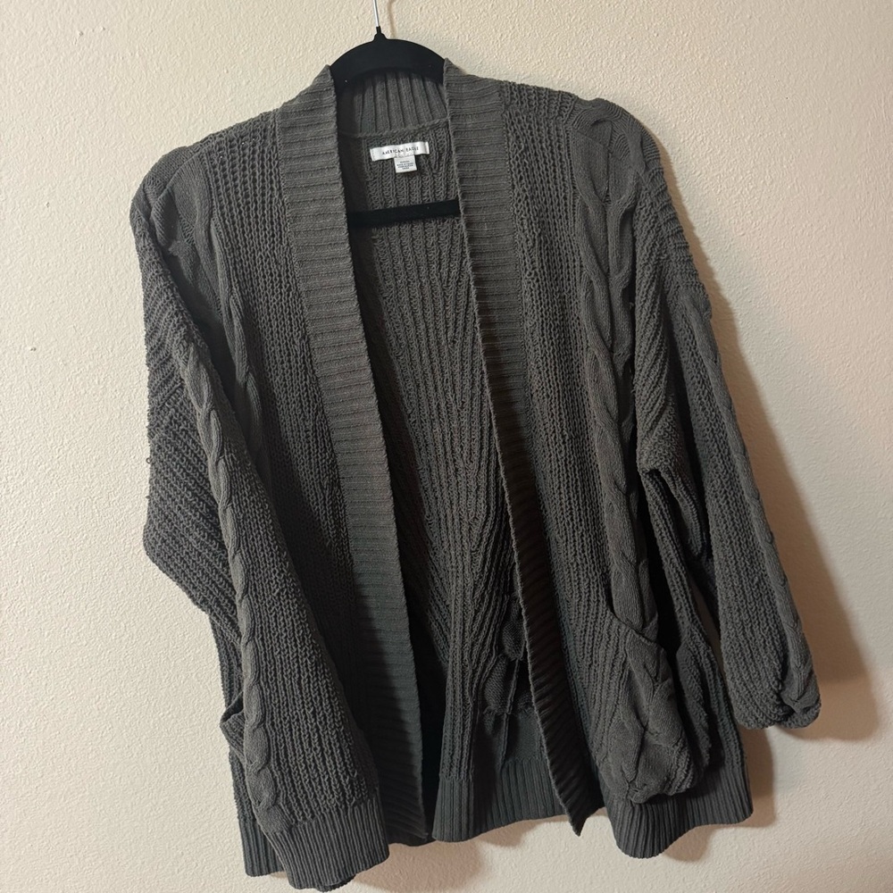 American Eagle Outfitters Green Cardigan Sweater